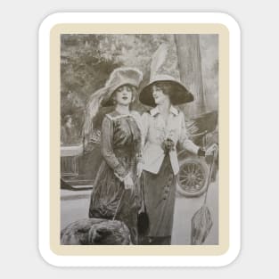 Women friends going out in 1912 Sticker